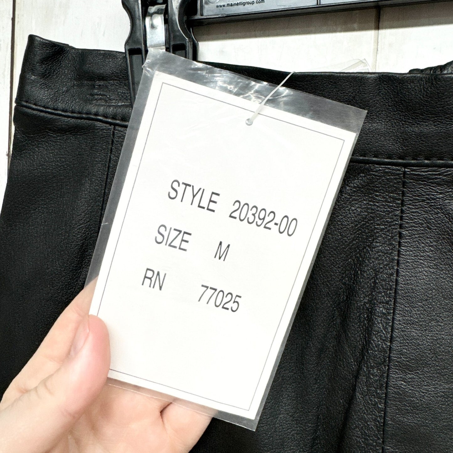 Vintage Atlantic Beach Skirt Women Medium Black Leather Midi Zip/Button Closure