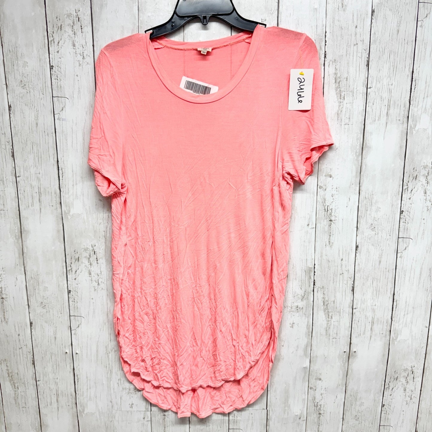 Wilfred Blouse Women Size Small Peach Scoop Neck Short Sleeve Side Slit Tunic