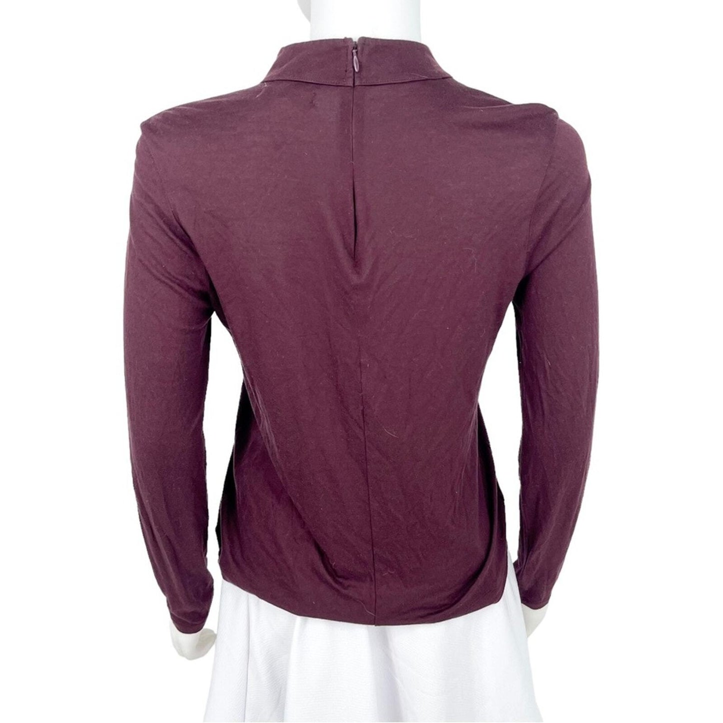 Madewell Halter Neck Long Sleeve Eggplant Choker Blouse Size Medium