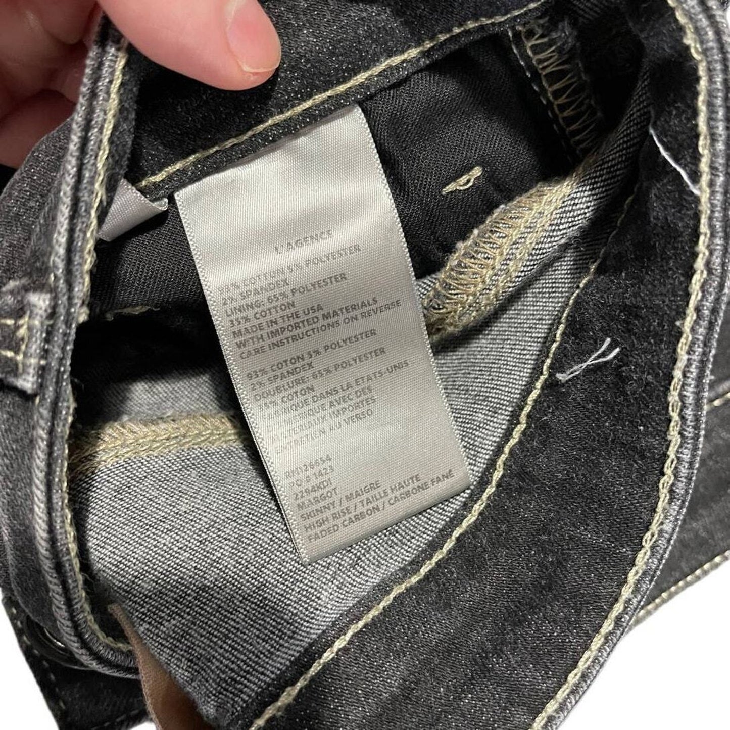 L'Agence Margot High Rise Skinny Faded Carbon 5 Pocket Jeans Size 28