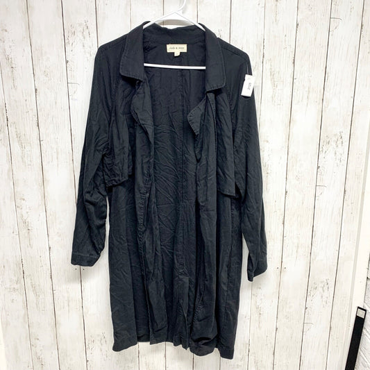 Cloth & Stone Jacket Women Size Medium Collared Split Back Trench Black Everyday