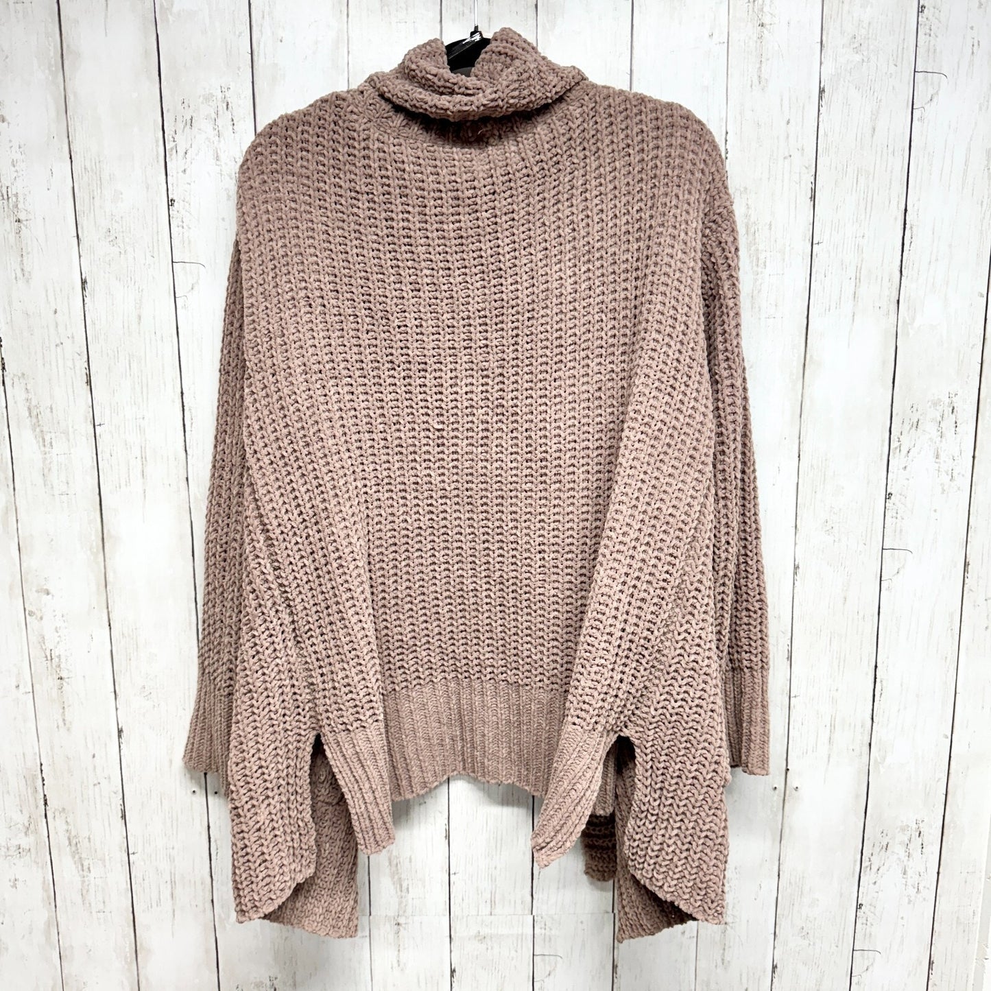 POL Sweater Women's Size Medium Chunky Blush Pink Chenille Open Front Cardigan