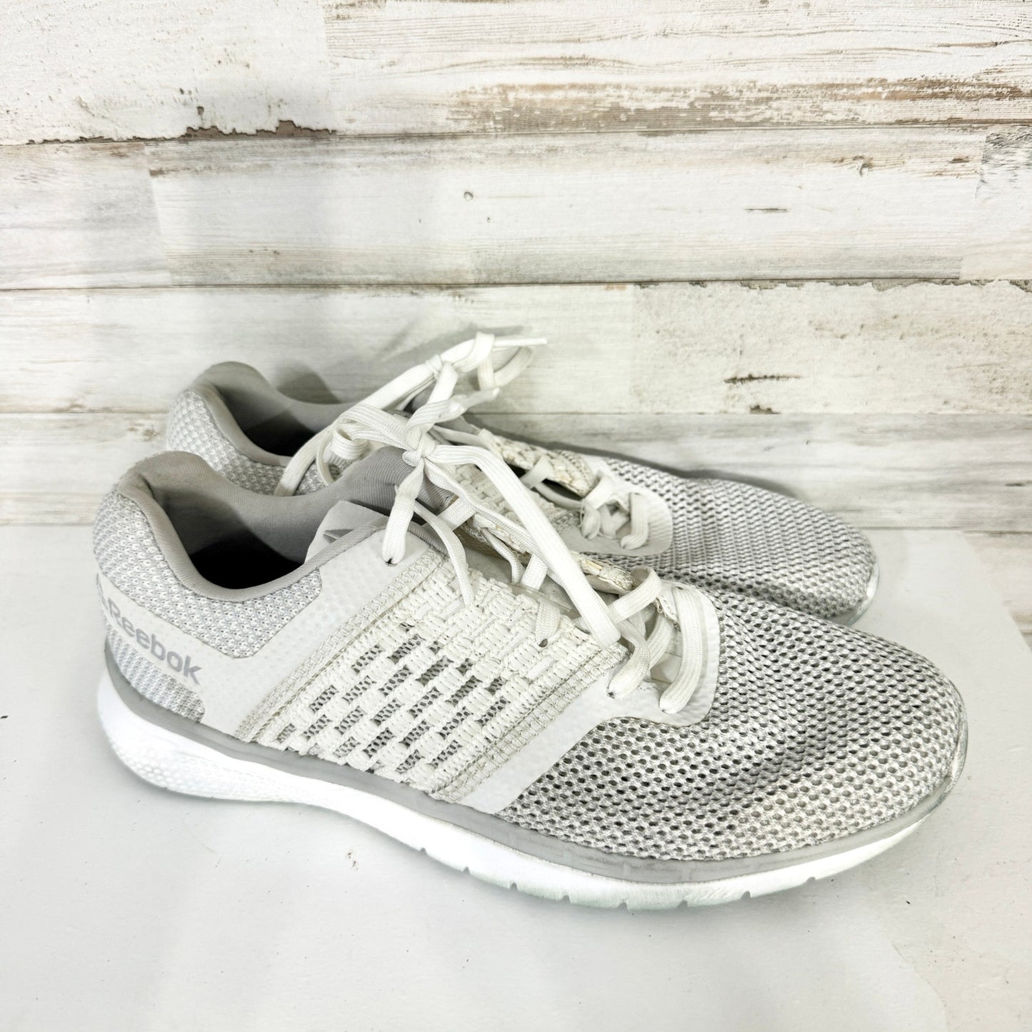 Reebok Size 8 PT PRIME RUNNER White Steel Running Sneakers Womens Shoes