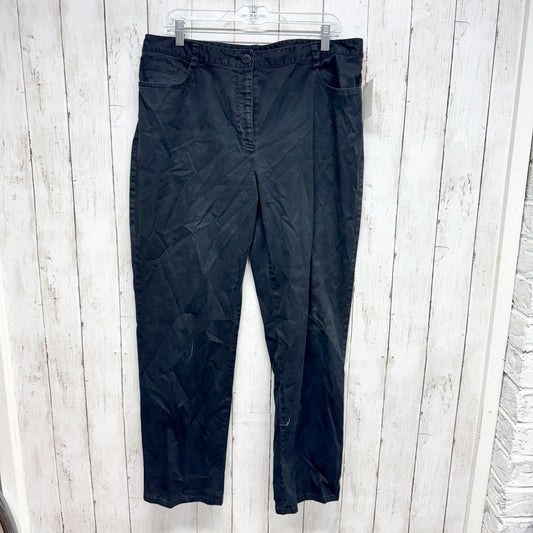 Anne Klein Pants Women Size 16 Black Stretch High Rise Straight Jeans Pockets