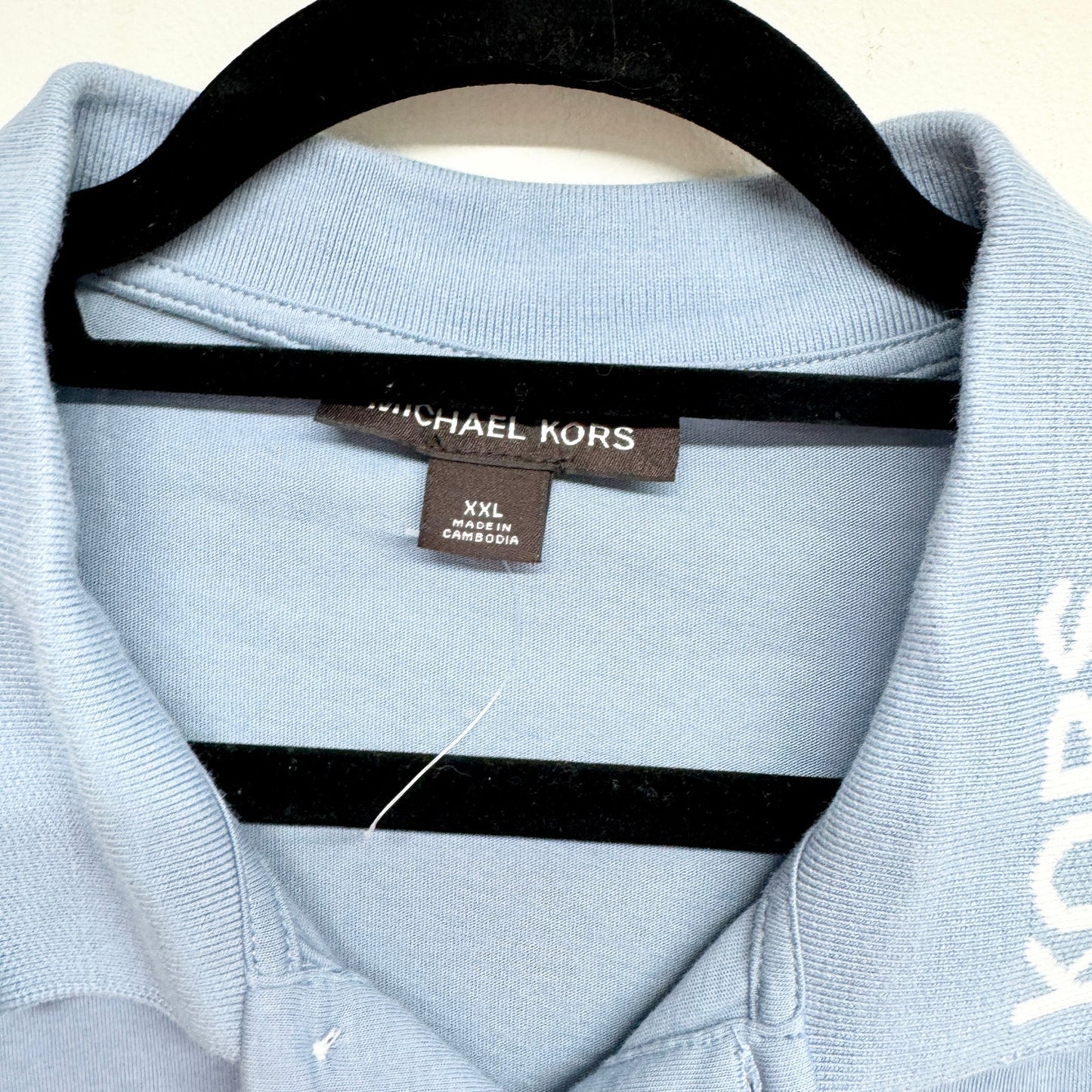Michael Kors Mens Short Sleeve Light Blue Polo T Shirt Size XXL