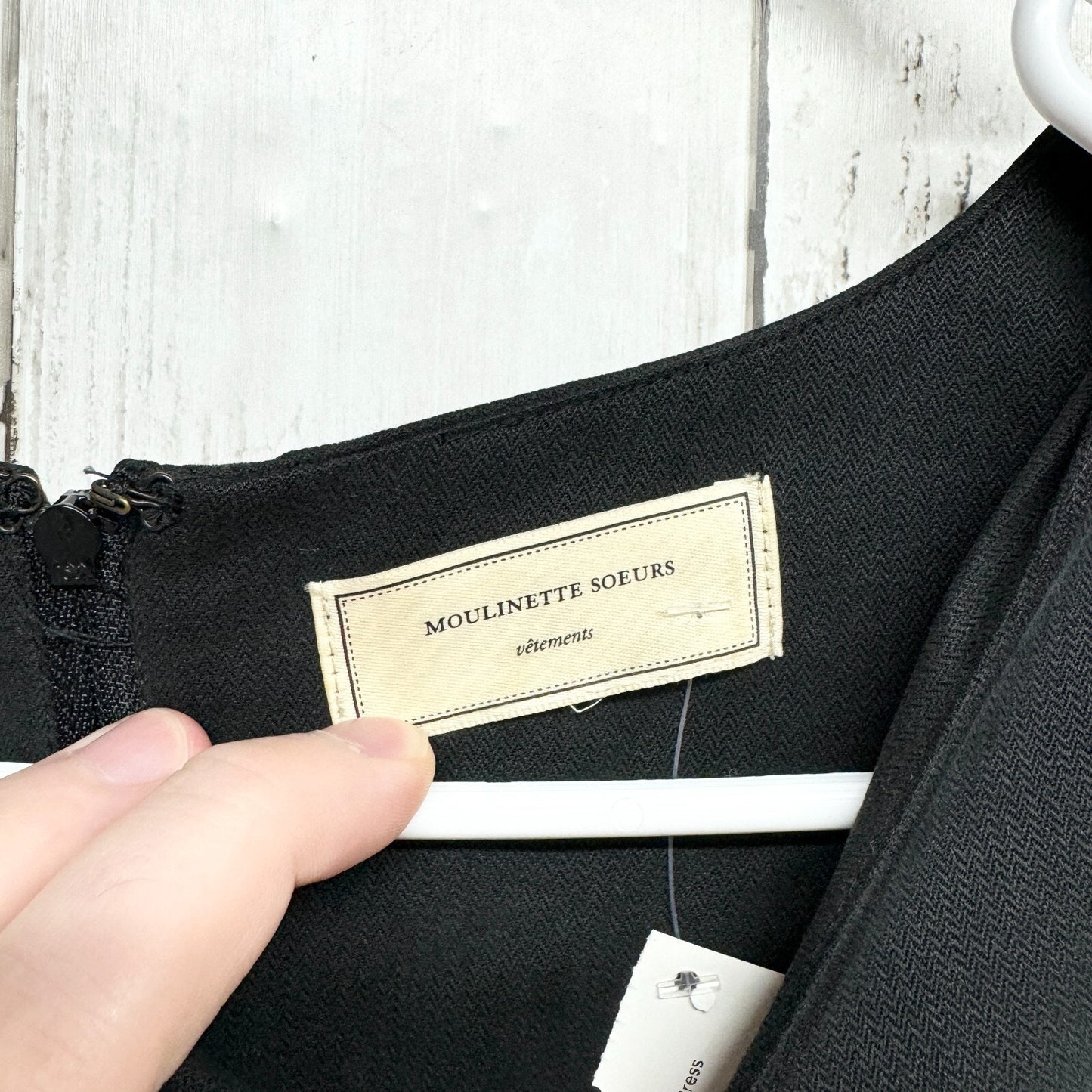 Anthropologie Moulinette Soeurs Size 4 Silk Blend Black Cocktail Dress Front Tie