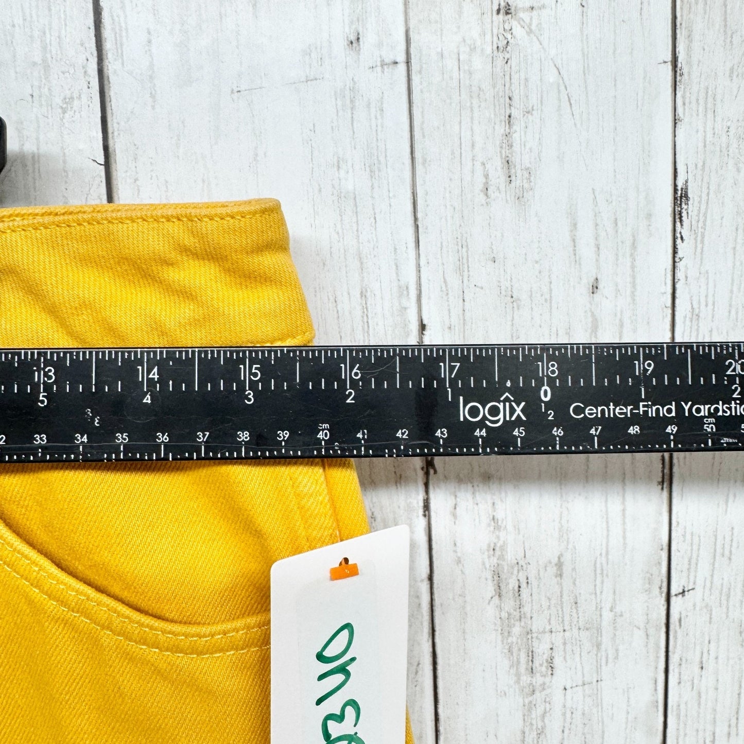 Weekday Pants Women Size 42 Vida Denim Trouser Yellow High Rise Zip Fly Pockets