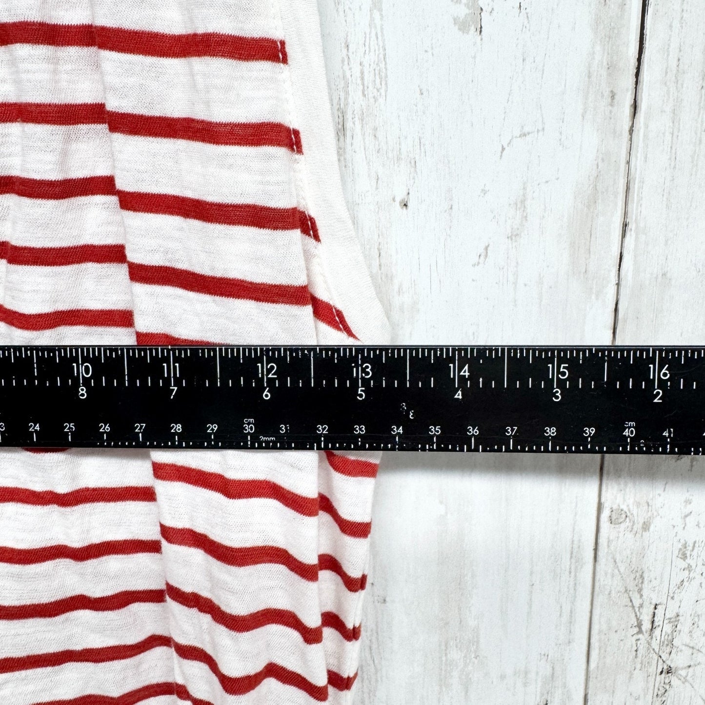 Madewell Blouse Women Size Small V Neck Sleeveless Tank Top Red White Stripe