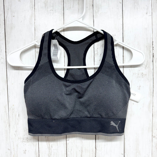 Puma Top Women Size XS Gray Black Halterback Performance Sports Bra Athletic
