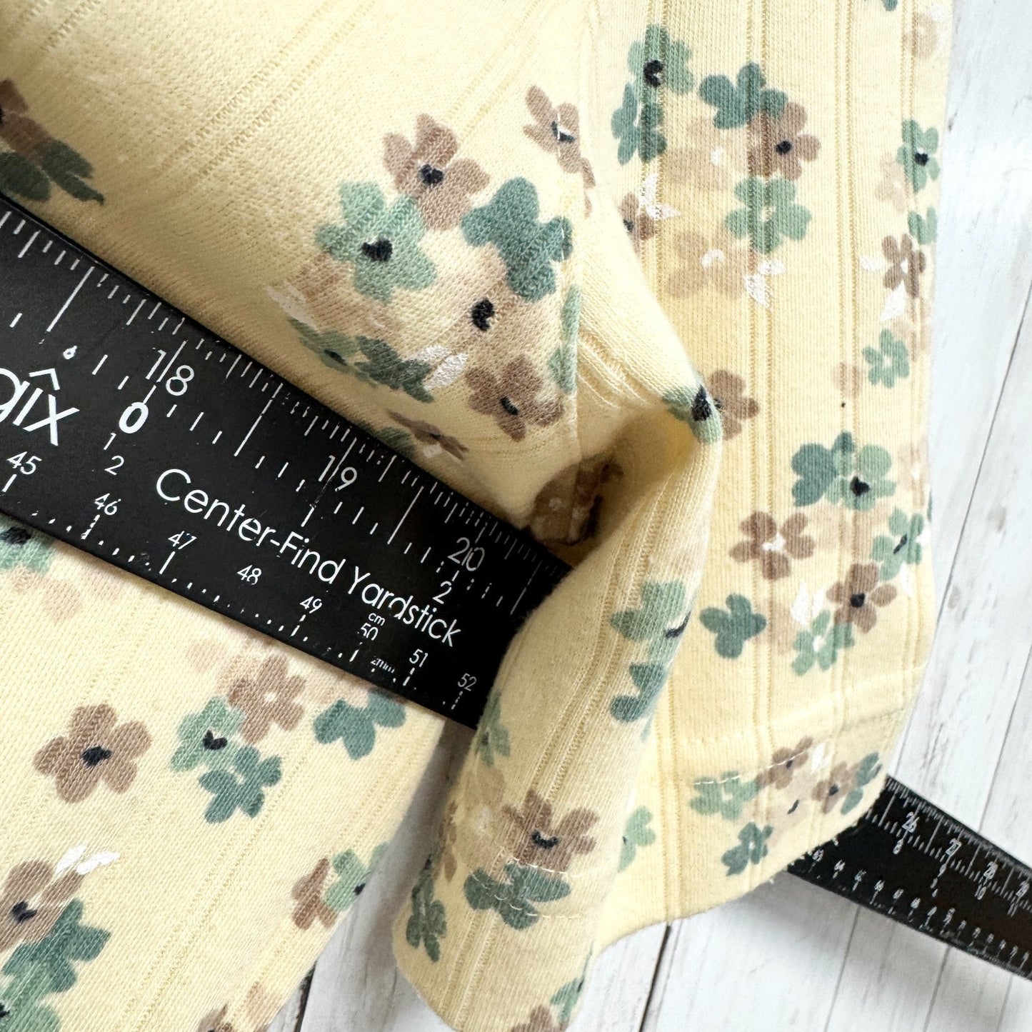 Vtg Classic Elements Top Women 41" Chest Yellow Floral Short Sleeve Polo Shirt