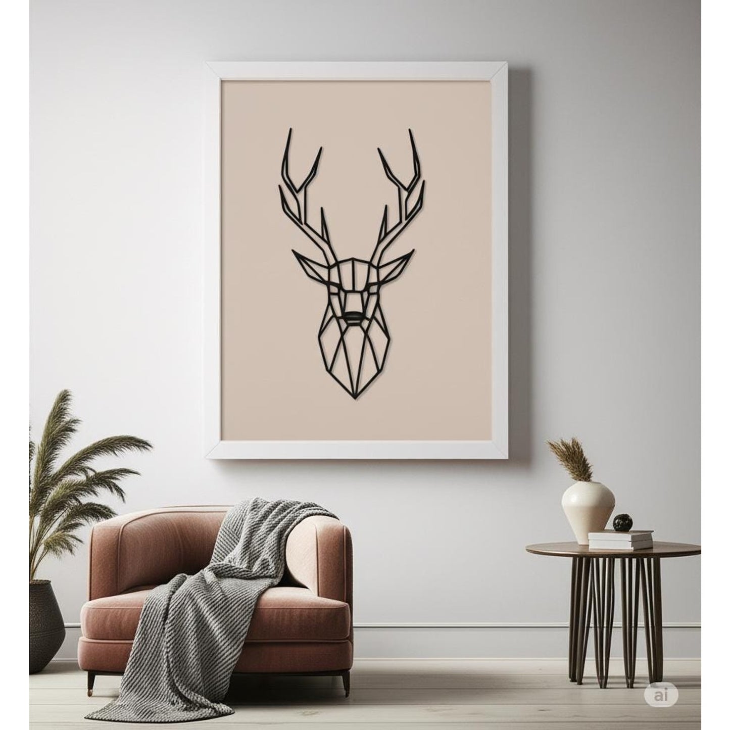 Modern 3D Printed Geometric Deer Head Wall Art, Minimalist Decor, Faux Taxidermy, Unique Home Decor