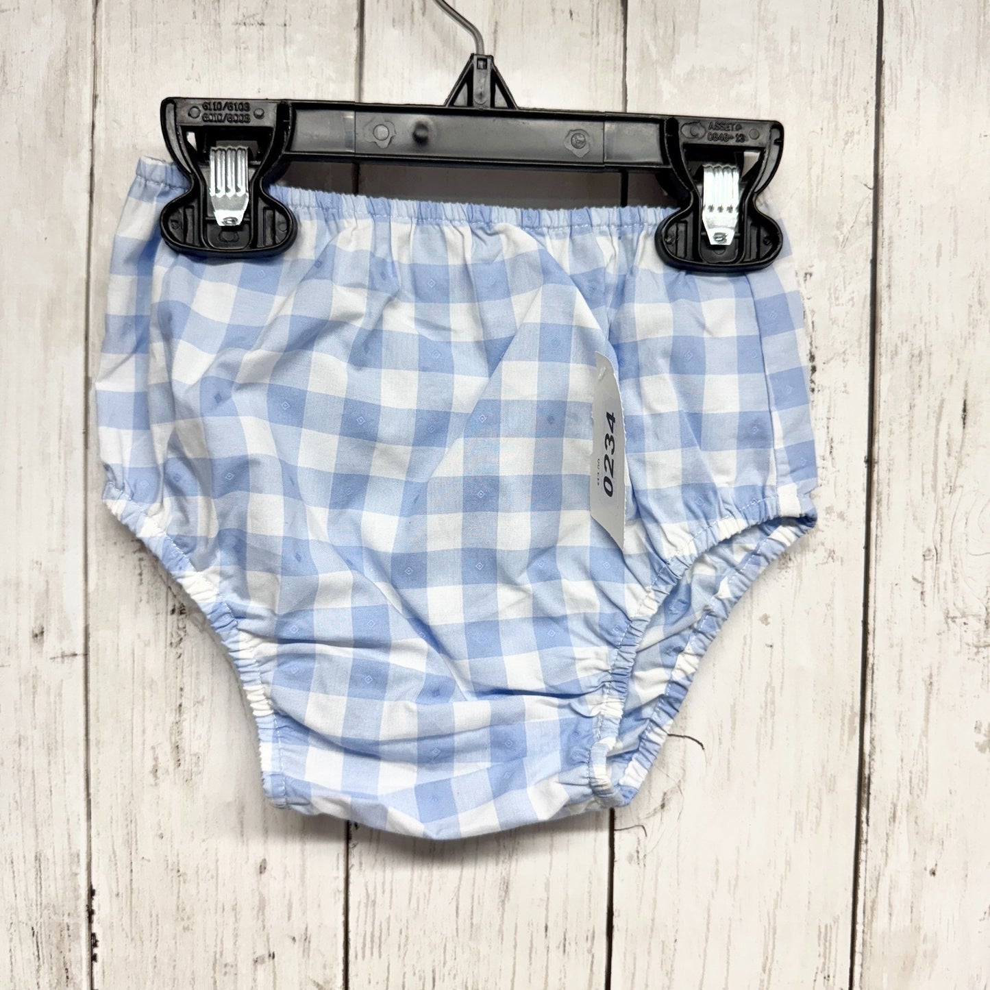 Hill House Bloomer Baby One Size Nap Bloomer Blue Jacquard Check White NWOT