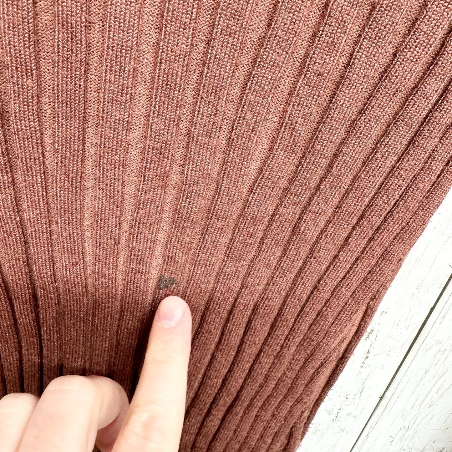 CIDER Dress Women Size Small Brown Fall Mini Ribbed Long Sleeve Collared