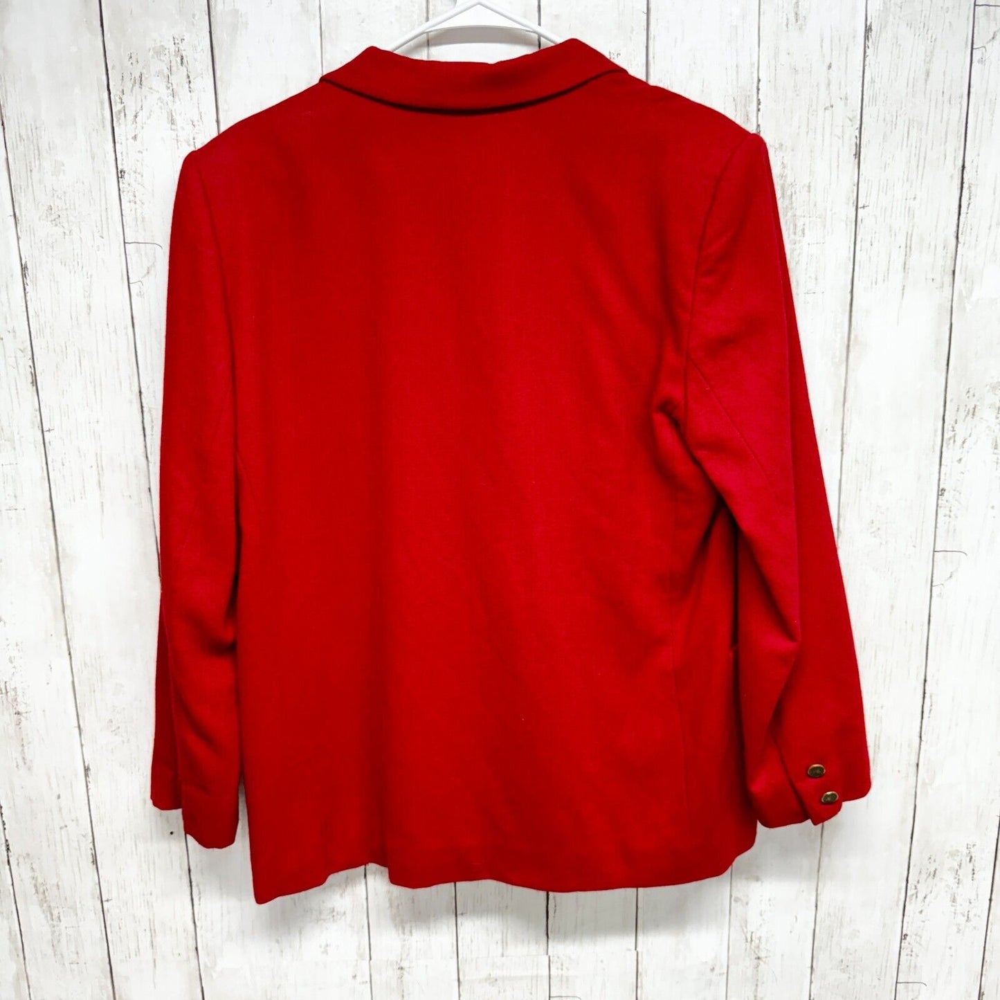 VTG CHAUS Blazer Women Size XL Wool Blend Single Button Red University Jacket