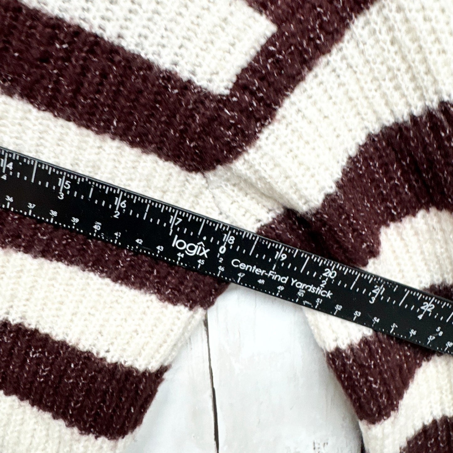 Love Tree Sweater Women Size Medium Stripe Round Neck Long Sleeve Blouse Casual