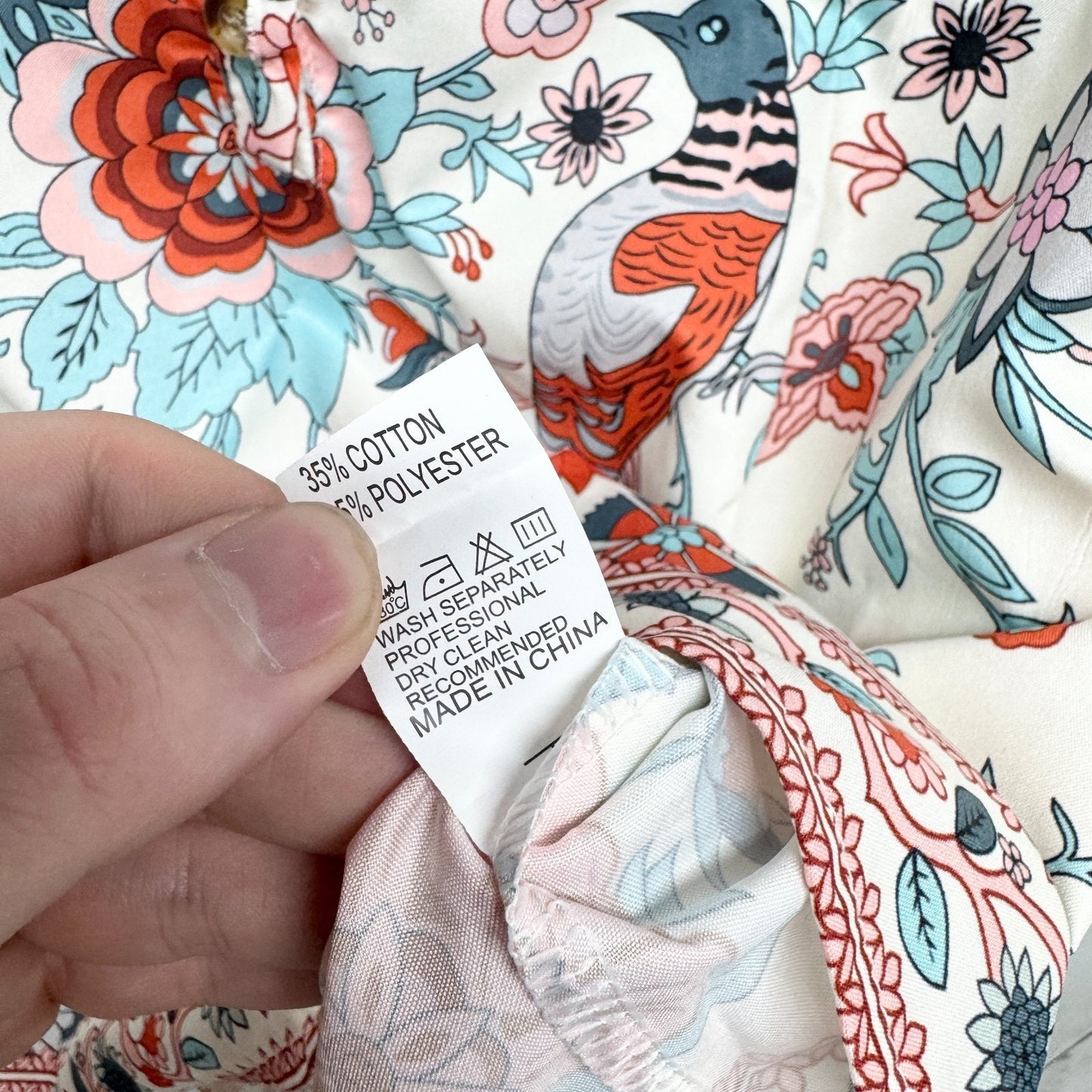 Boutique Shirt Women Size XXL White Floral Print Button Front Long Sleeve Blouse
