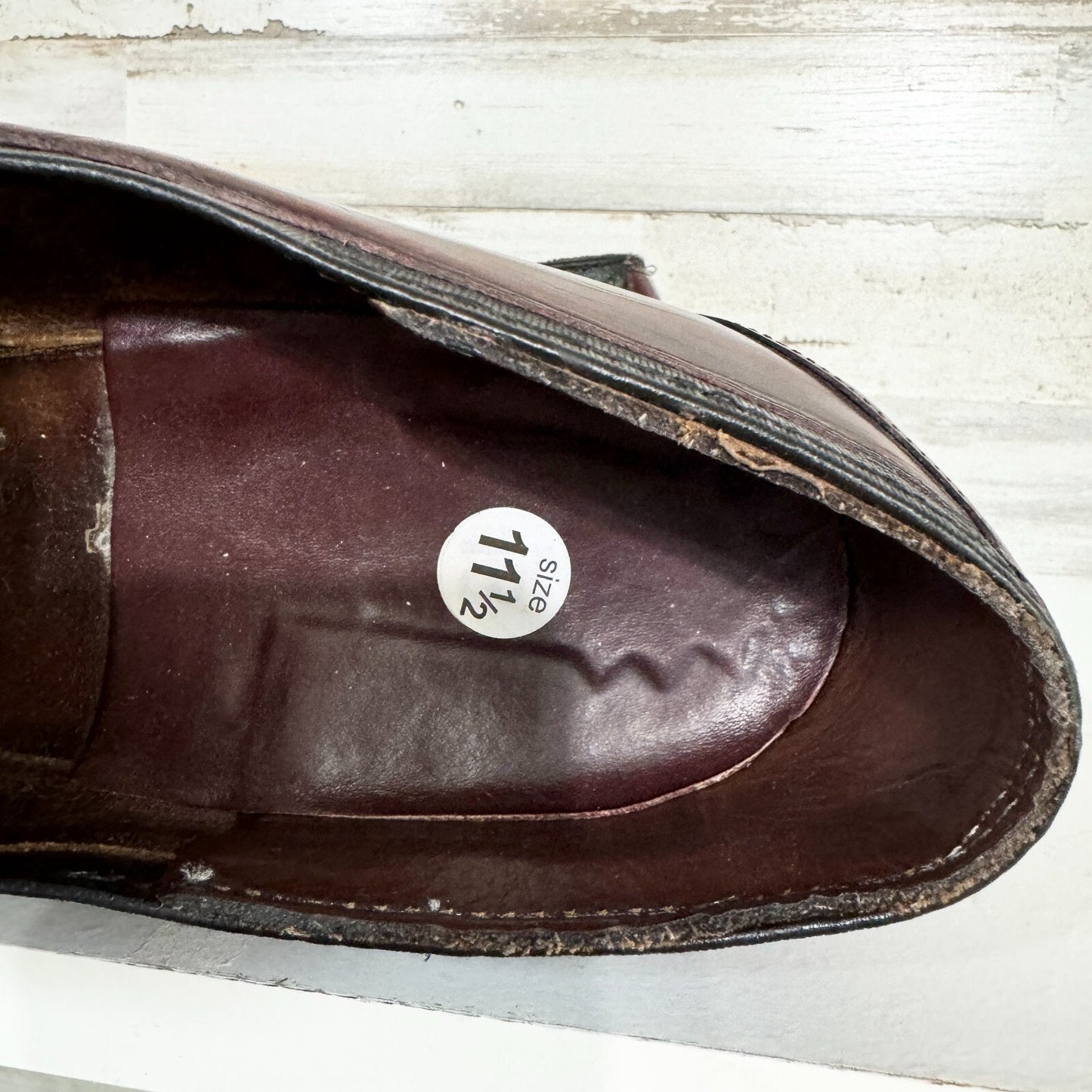 Allen Edmonds Loafers Mens Biscayne 11.5 Burgundy Leather Tassel Shoes Vintage