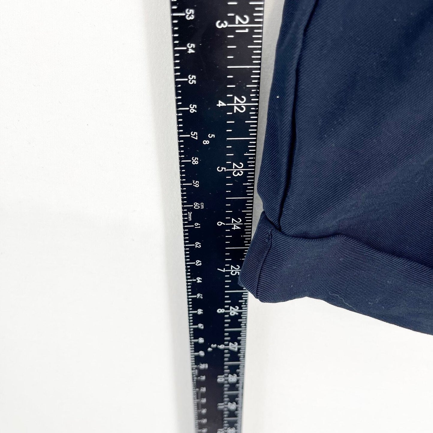 Zara High Waisted Navy Blue Pleated Slim Fit Trousers Size XS