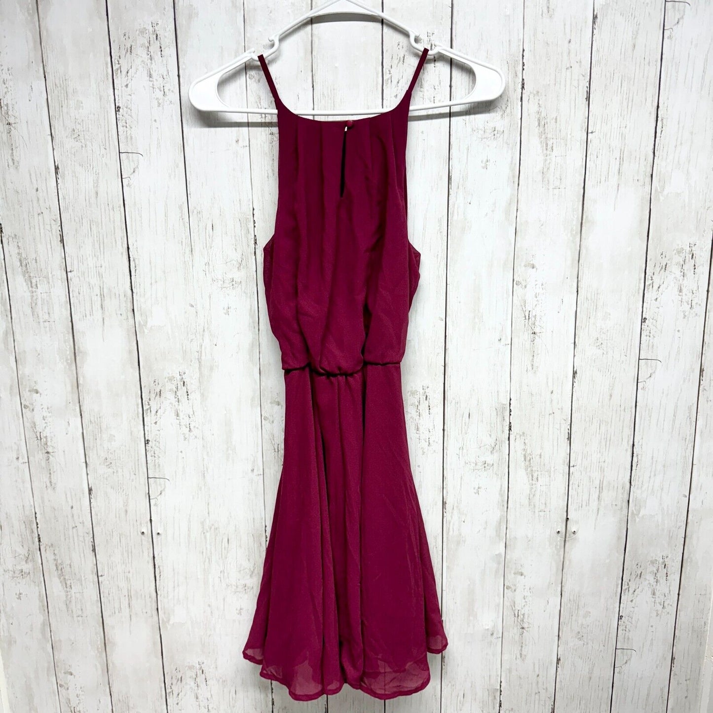 BLUE RAIN Dress Women Size XS Purple Mini Sleeveless Rutched Waisted Fit & Flare