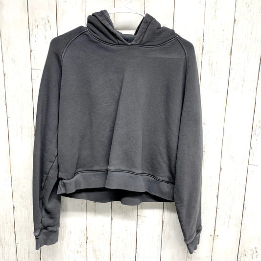 Outdoor Voices Sweater Medium Cropped Grey Hooded Long Sleeve Cotton Fitting