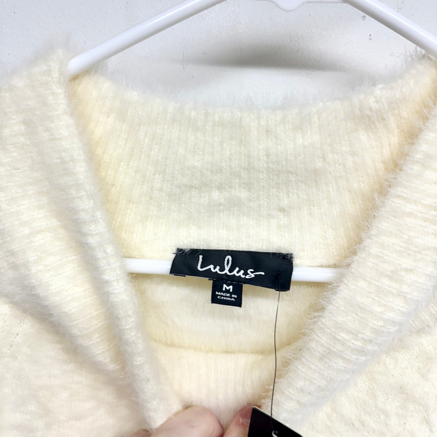 Lulus Women Eyelash Knit Sweater Yellow Long Balloon Sleeves Medium