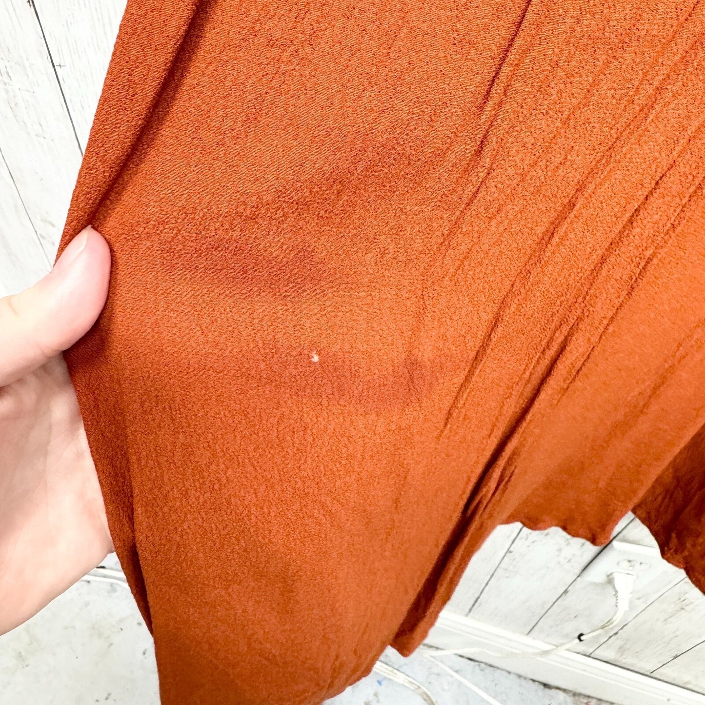 ANTHROPOLOGIE MAEVE Dress Women Size L Burnt Orange Cap Sleeve Mini Cross Over