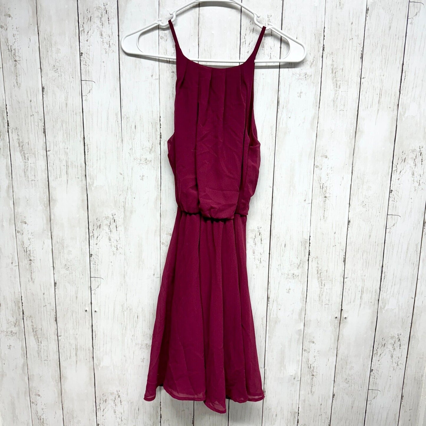 BLUE RAIN Dress Women Size XS Purple Mini Sleeveless Rutched Waisted Fit & Flare