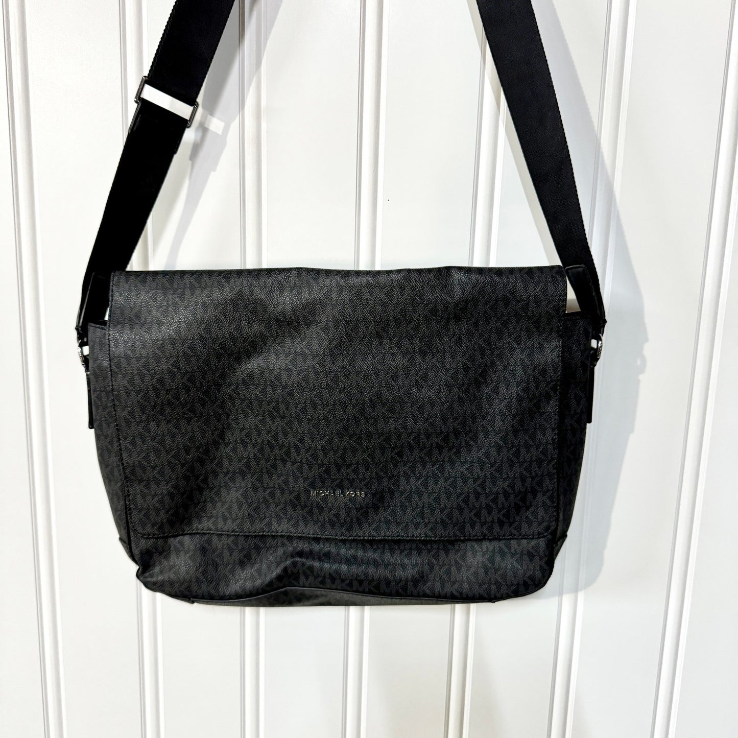 Michael Kors Men’s Cooper All Over Print Book Bag Messenger Bag In Black