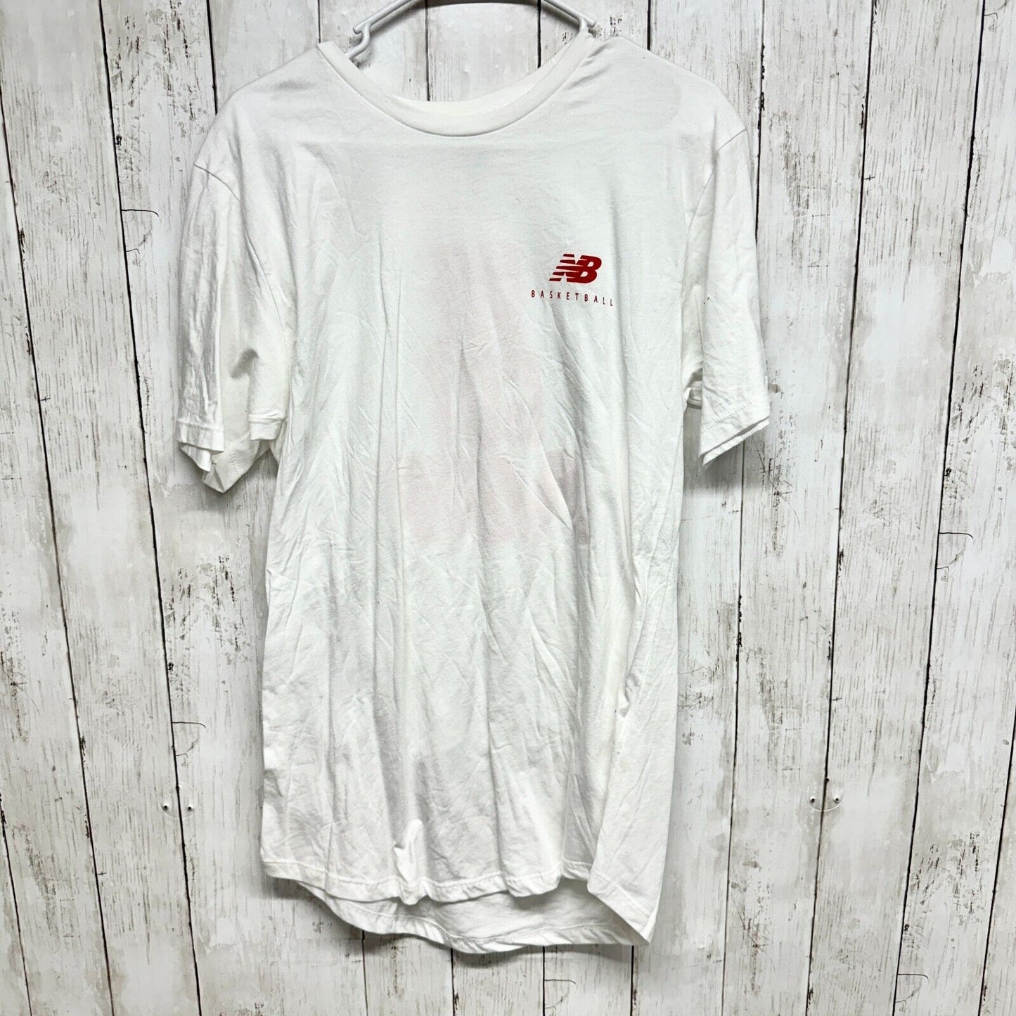 NEW BALANCE Shirt Women Size Medium White Short Sleeve Graphic Logo "WE GOT NOW"