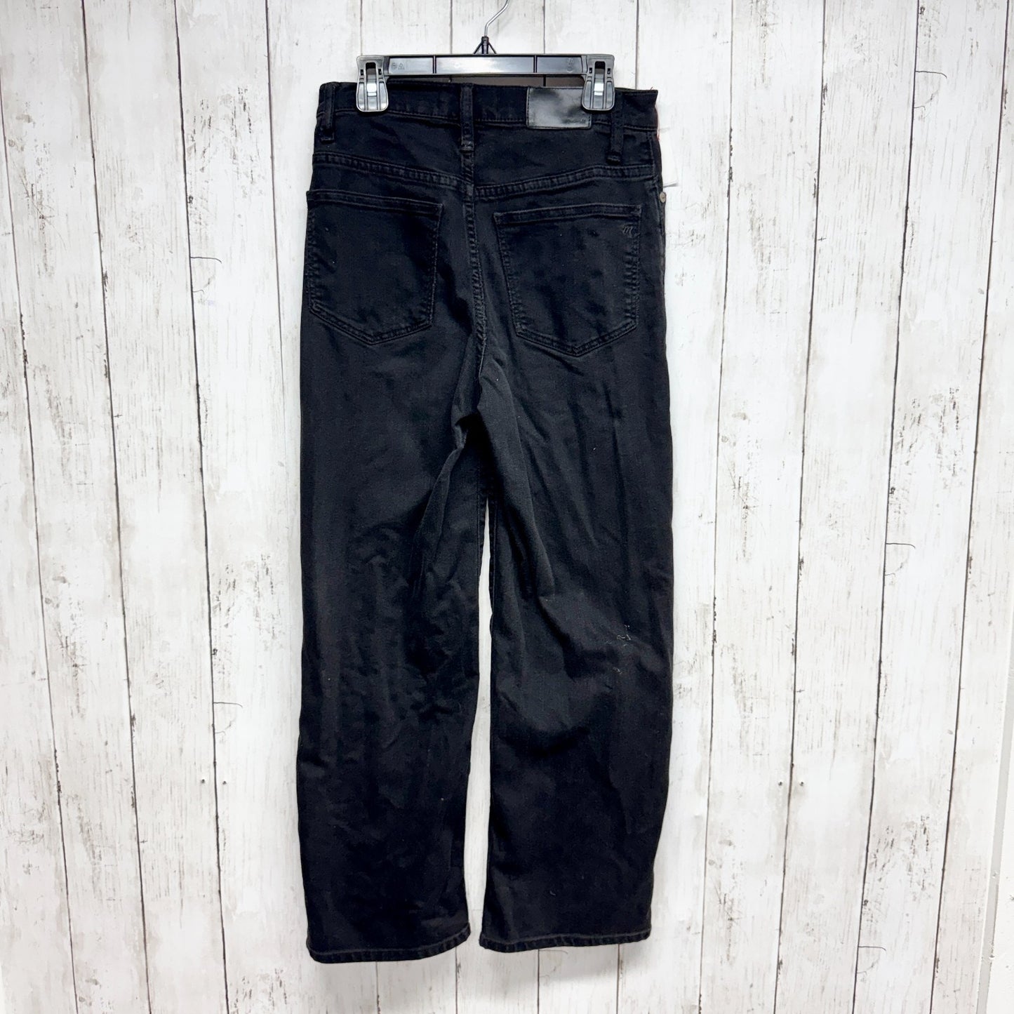 Madewell Pants Women Size 25 Black Denim Slim Wide Leg Crop Jeans Casual Y2K