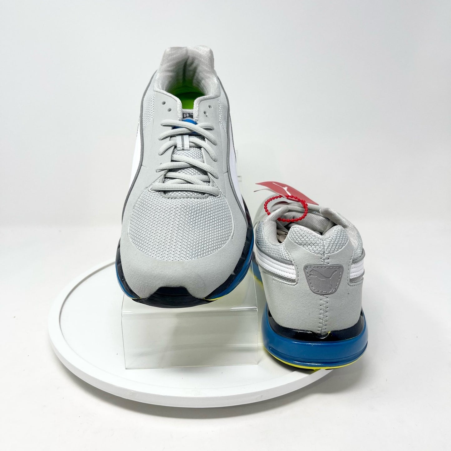 Puma Womens BioRide Gray, White & Blue Athletic cross Country Running Shoe  8.5