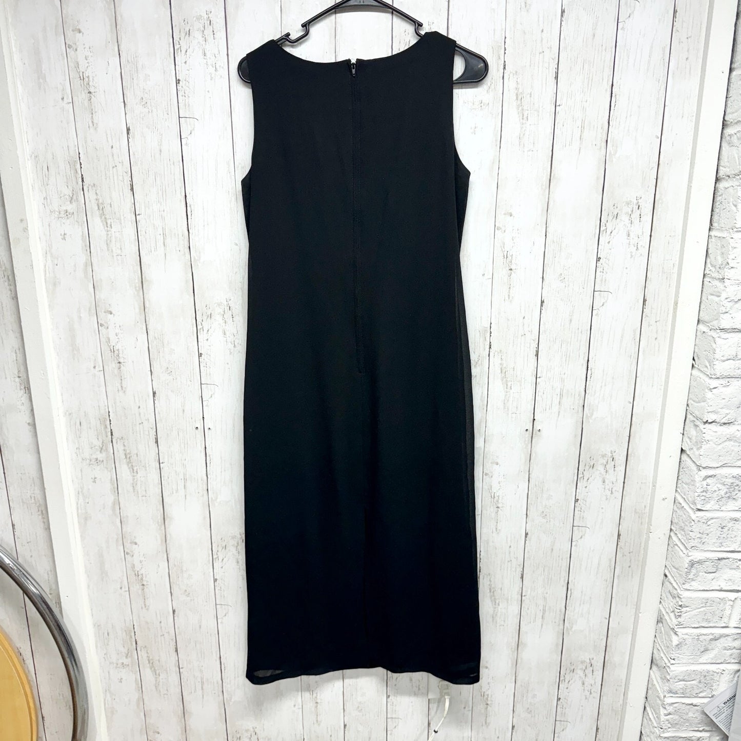 VTG Karen Stevens Dress Women Size Medium Sleeveless Mini Black Swoop Neck