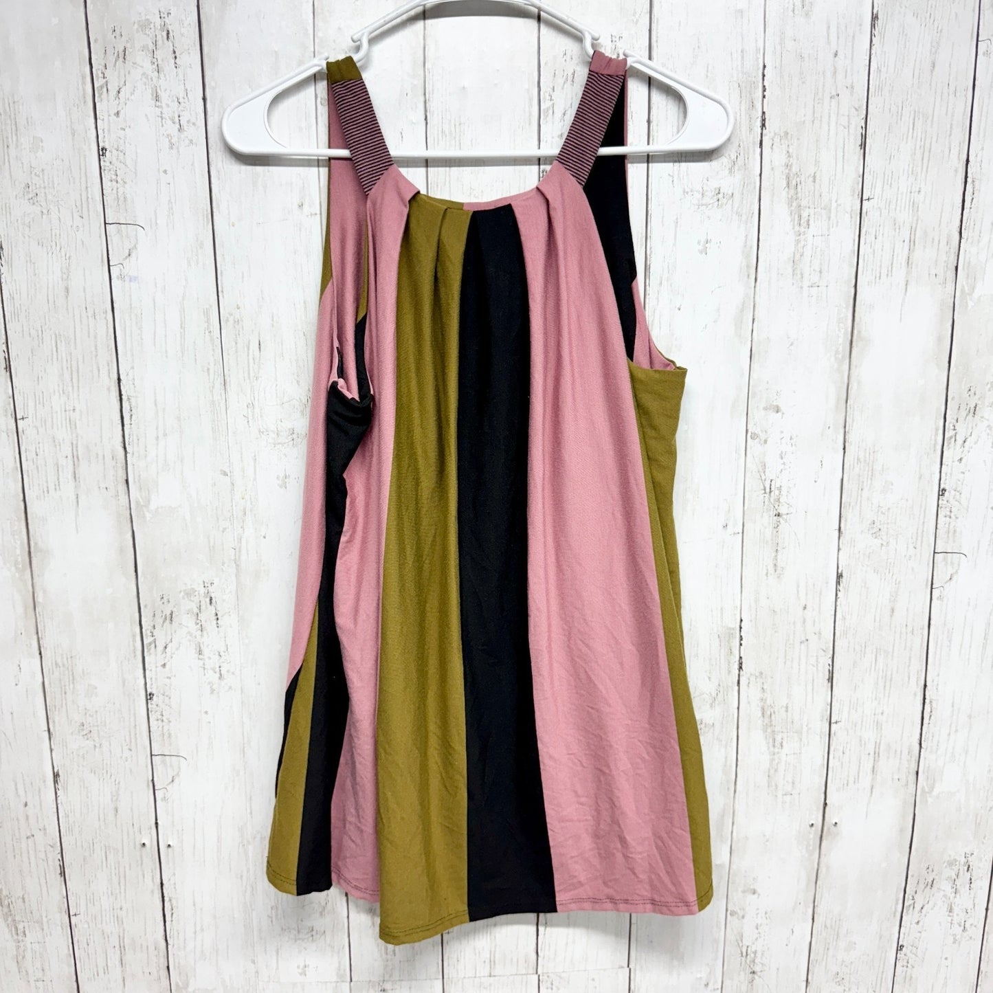 Puella Dress Women Size Small V-Neck Sleeveless Mini Tank Multicolor Stripe USA