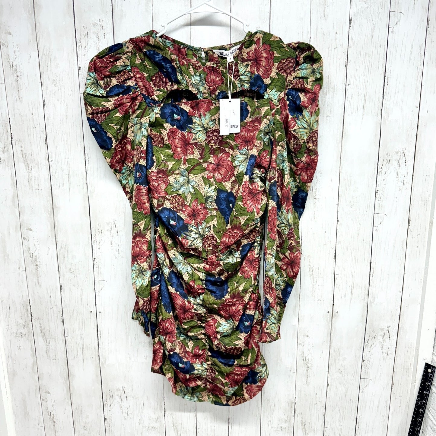 Walter Baker Dress Women Size 4 Royal Garden Verlee Mini Sheath Royal Red Blue