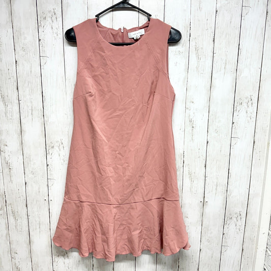 Lark & Ro Dress Women's Sz 2 Sleeveless V-Neck Laser Cut Scuba Flare Mini Pink