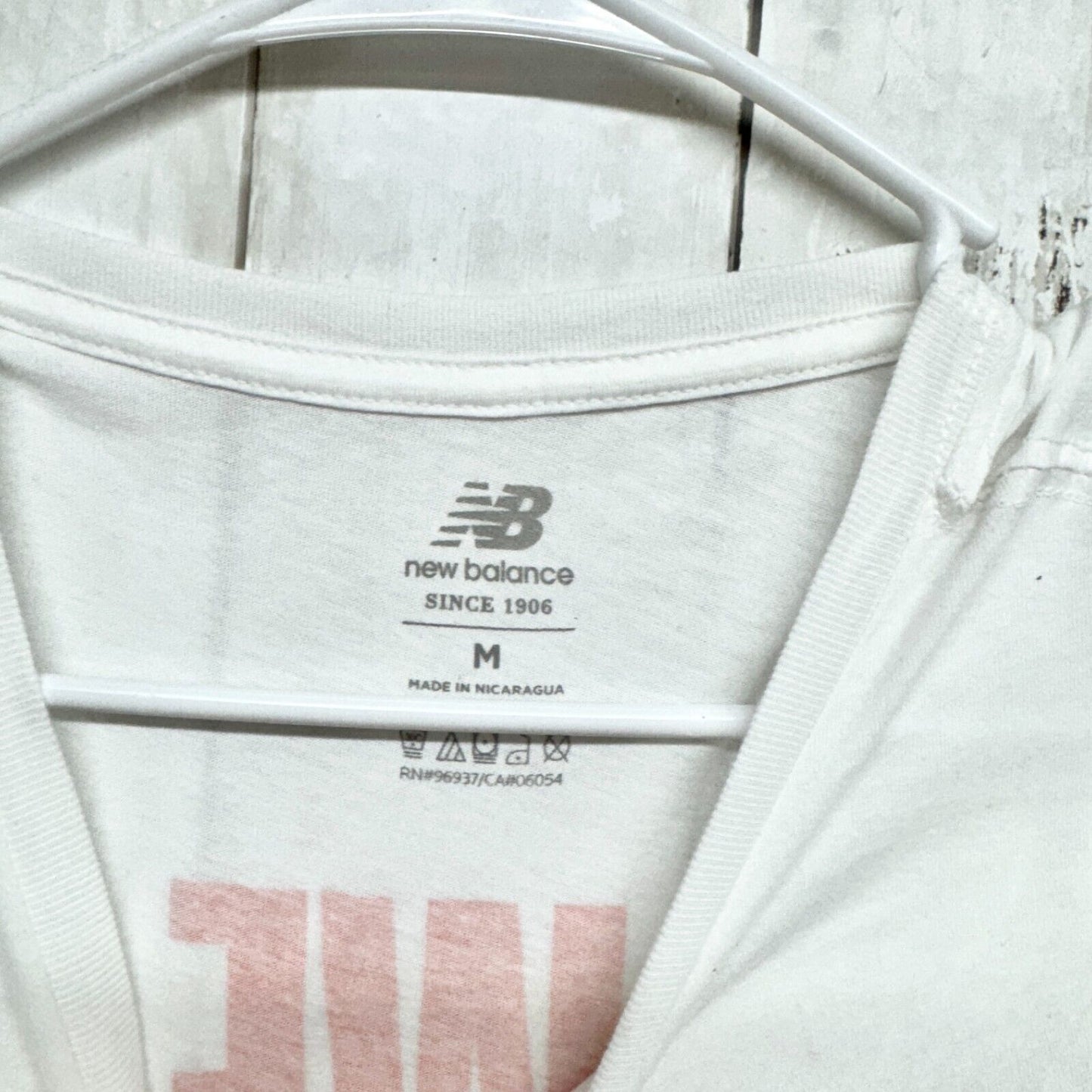 NEW BALANCE Shirt Women Size Medium White Short Sleeve Graphic Logo "WE GOT NOW"