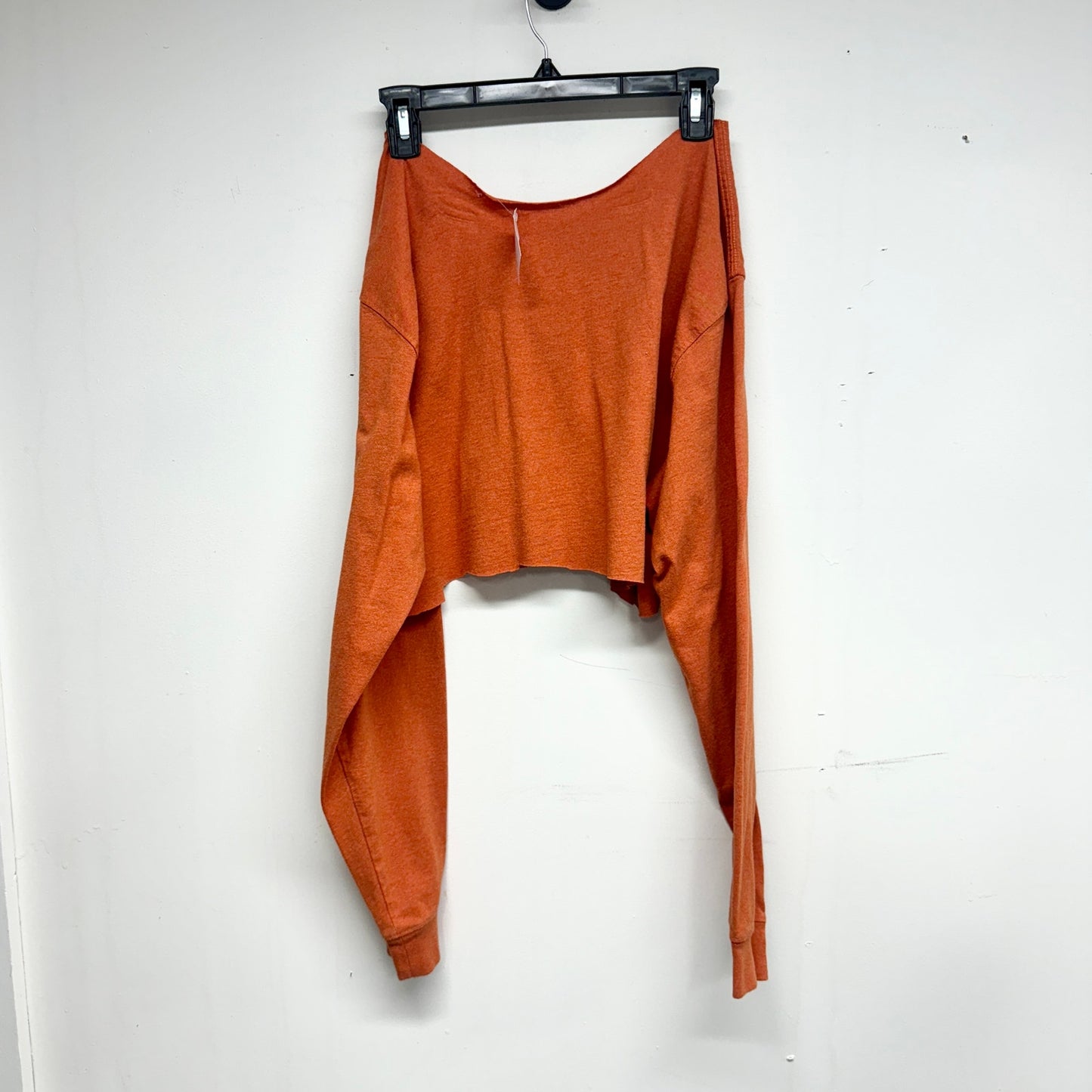 Carhartt Women Cropped Open Neck Reworked Long Sleeve Shirt Size Large