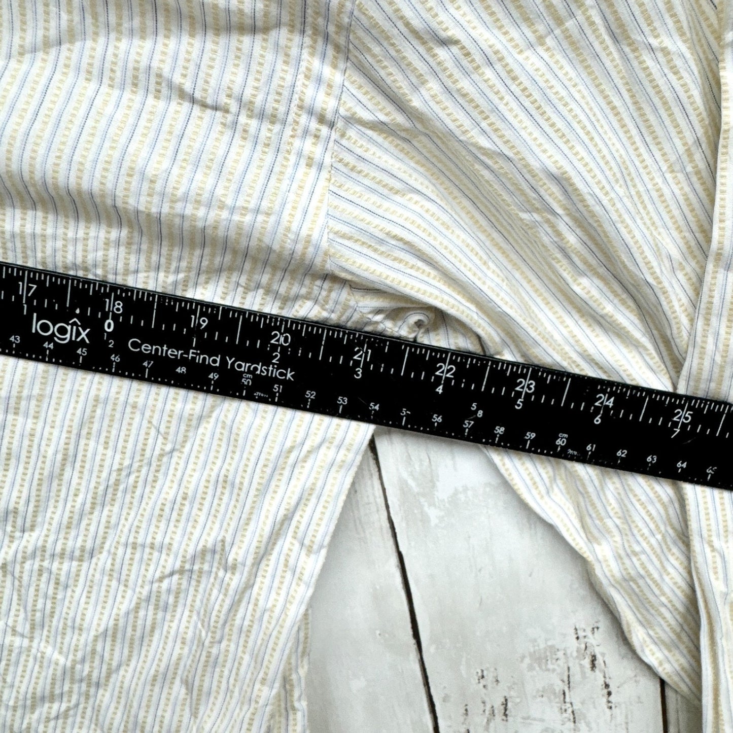 Brighton Shirt Men Size XL Off White Button Down Collared VTG Stripe Long Sleeve