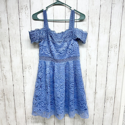 Francesca’s Dress Women Size M Periwinkle Off Shoulder Blue Lace Mini Fairy