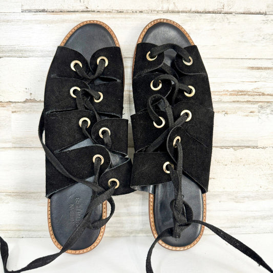 Urban Outfitters Black Bonnie Sued Laced Rivet Sandals Size 9-9.5