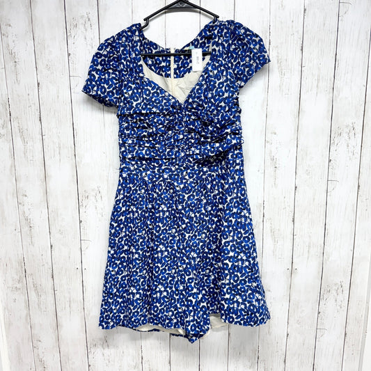 Anthropologie Leifnotes Dress Women Size 12 Drafted Petals Romper Blue Floral