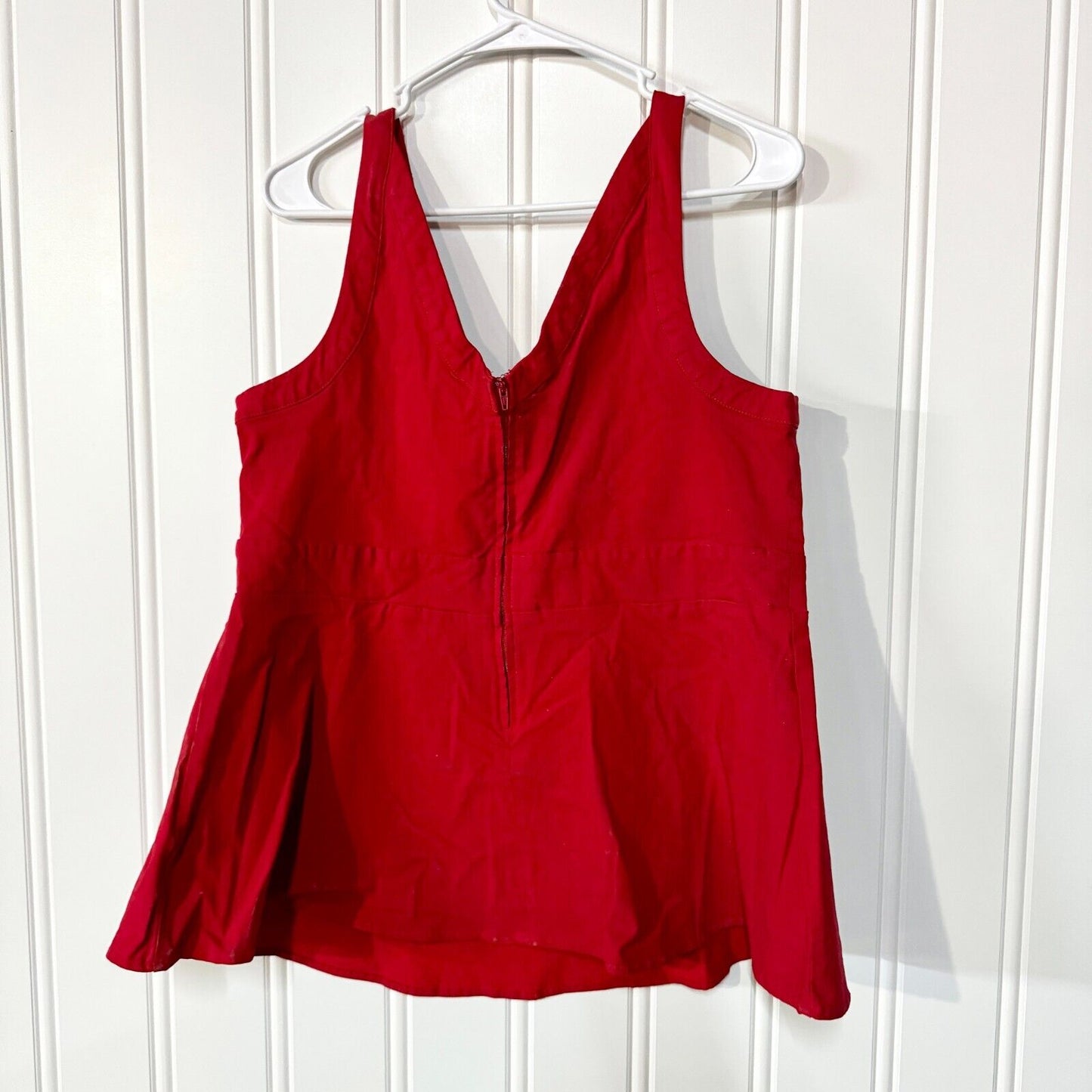 TORRID Tank Top Women Size 2 XXL Deep V Neck Sleeveless Red A Line Cotton Top