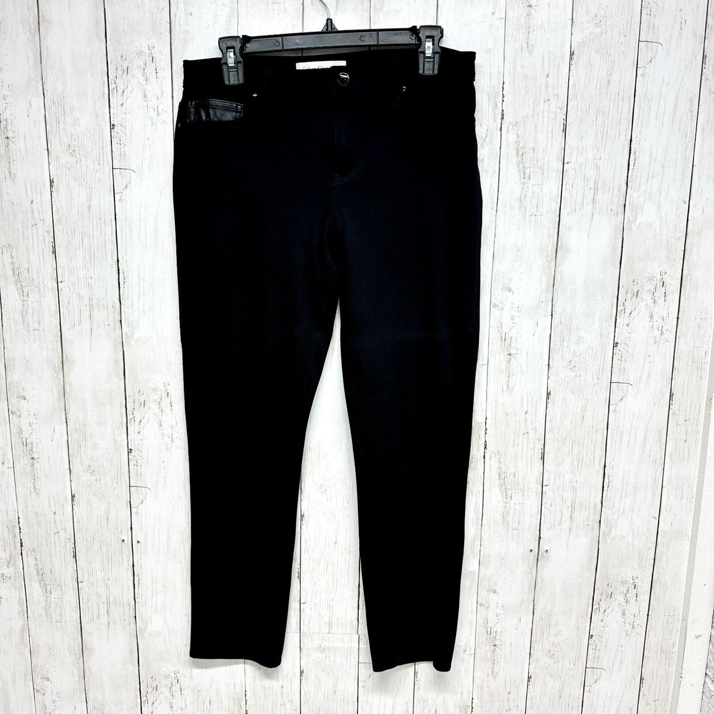 Calvin Klein & Co. Pants Women 10 Black High Rise Slim Straight Stretchy Casual
