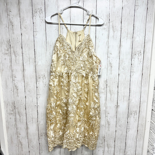 Altar'd State Dress Women Size Large Ivory Gold Sequin Detail Sleeveless Mini