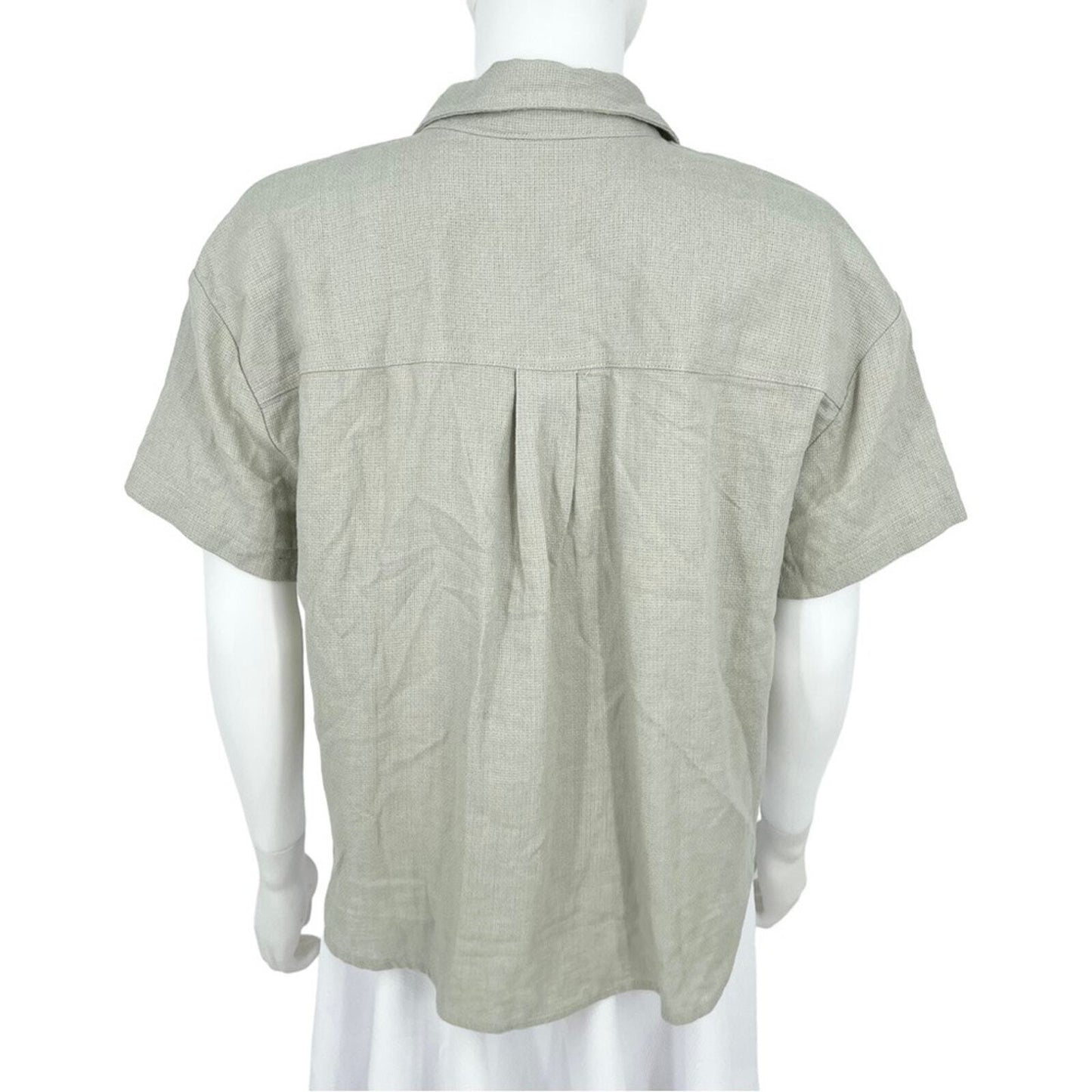 MADEWELL Blouse Top Women Size Medium Light Green Button Down Breezewoven Beach