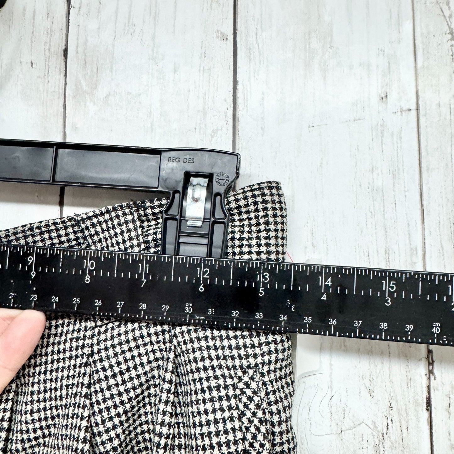 Vintage Giorgio Sant' Angelo Trousers Black White Houndstooth Pattern Pure Wool