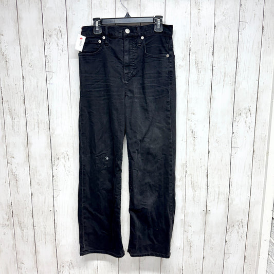 Madewell Pants Women Size 25 Black Denim Slim Wide Leg Crop Jeans Casual Y2K