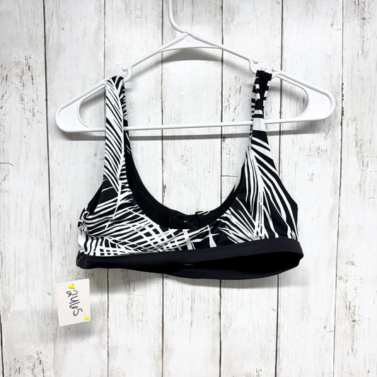 Athleta Top Women Size Small Black White Retro Palm Scoop Neck Swim Bikini Beach