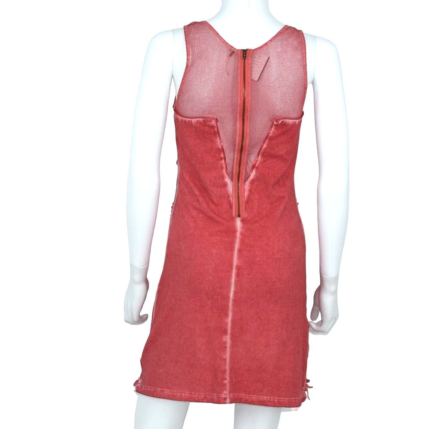 Free People Pink Mesh Beaded Boho Butterfly V Neck Mini Dress Size Small