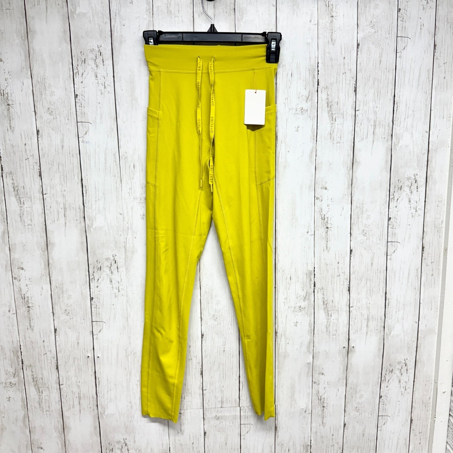 Offline by Aerie Pants Women Size Small Hi-Rise Yellow Joggers Athletic Pockets